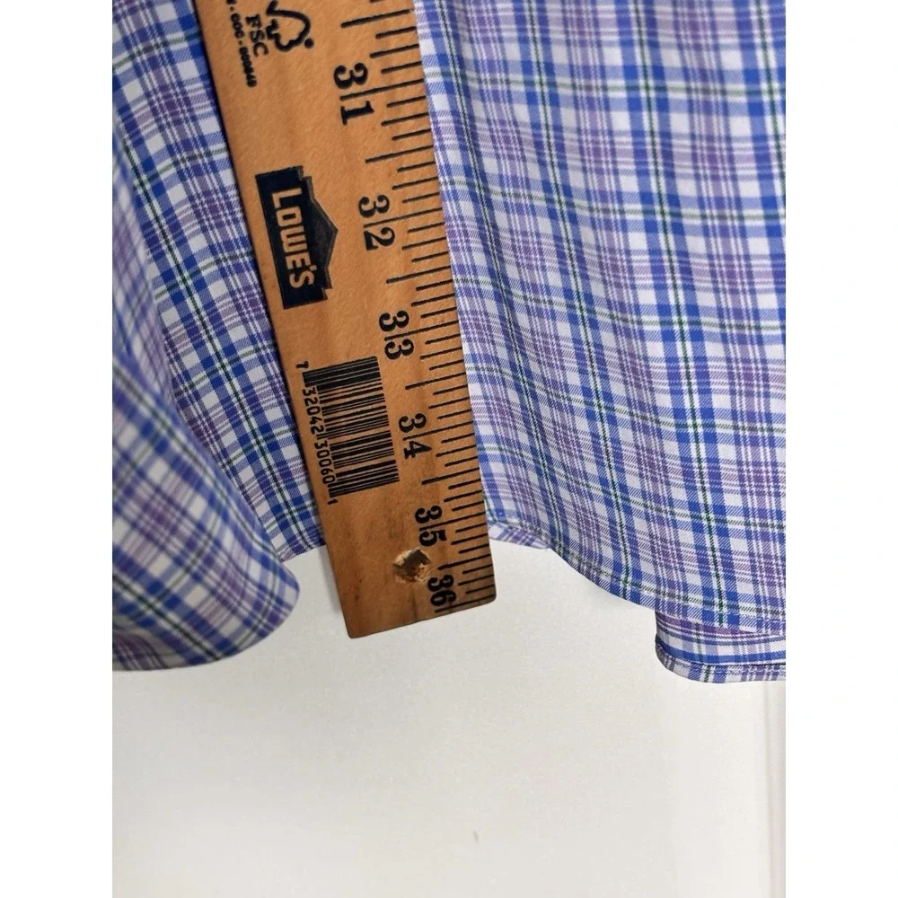 Polo Ralph Lauren Performance Button Shirt 4XLT‎ Blue Purple Plaid Stretch 0769